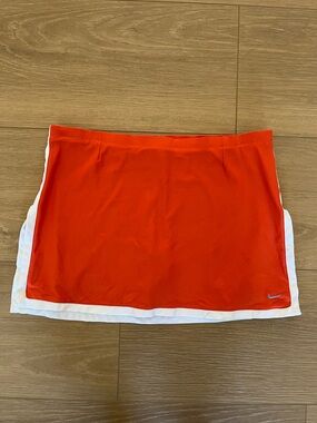 Nike Orange Skort with White Layered Hem